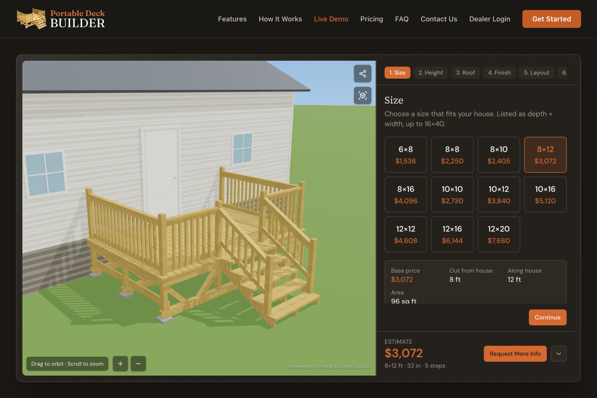 Portable Deck Builder studio embed preview